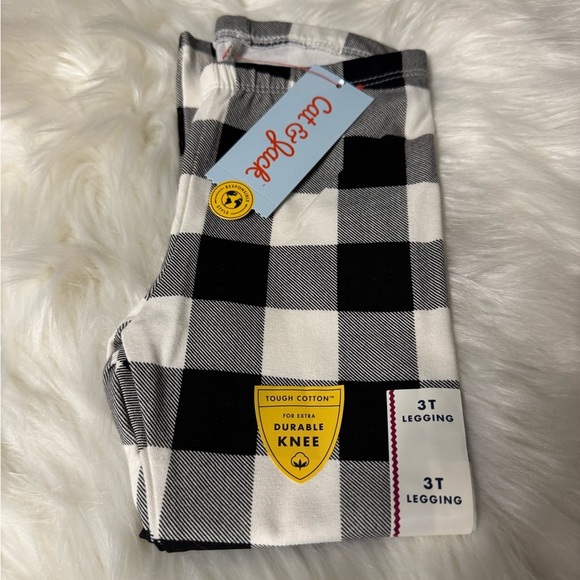 Cat & Jack Black and White Plaid Leggings Size 3T, NWT - Picture 6 of 6